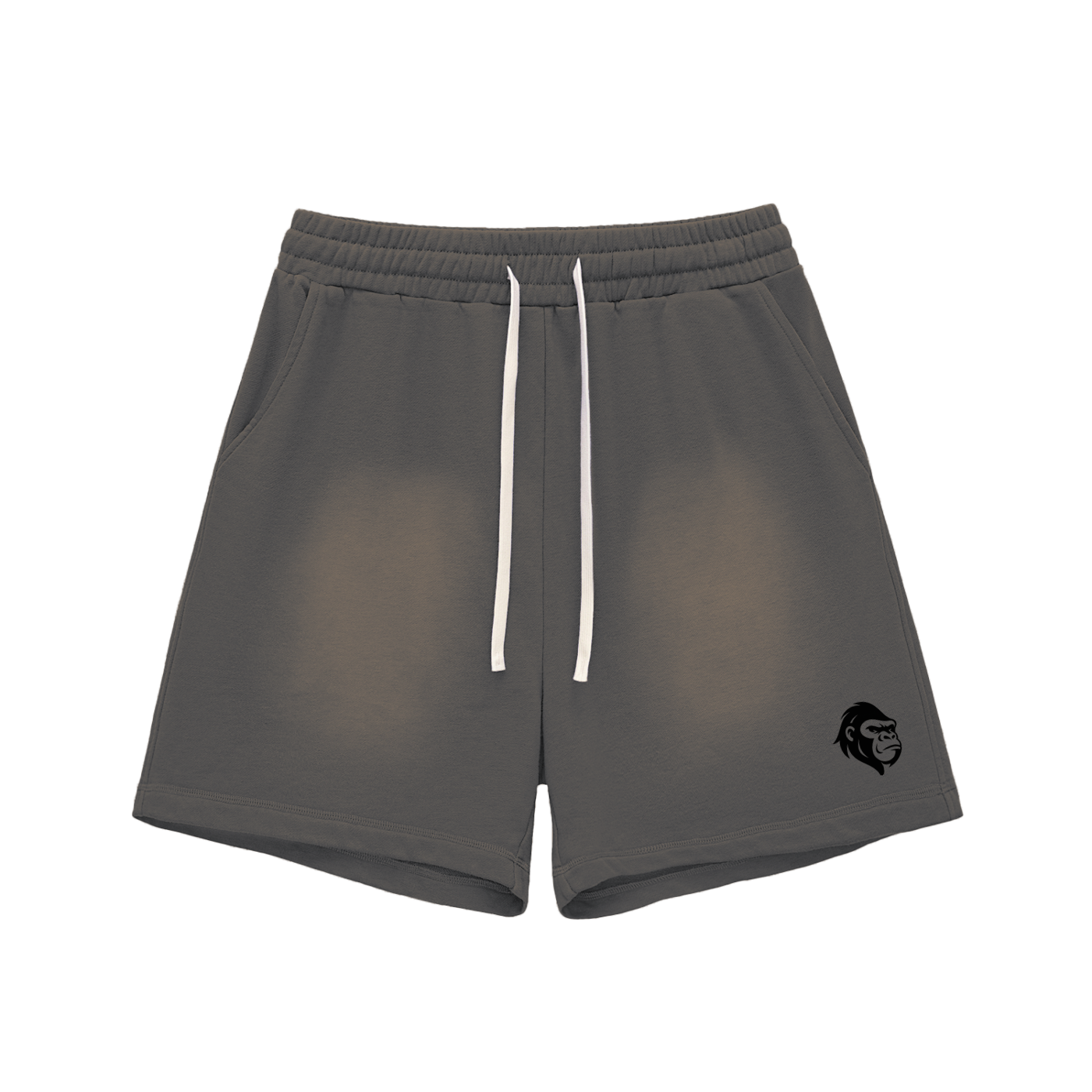 Sun Fade Raw Edge Cotton Shorts - Gorilian