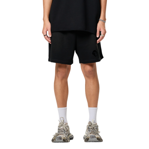 Sun Fade Raw Edge Cotton Shorts - Gorilian