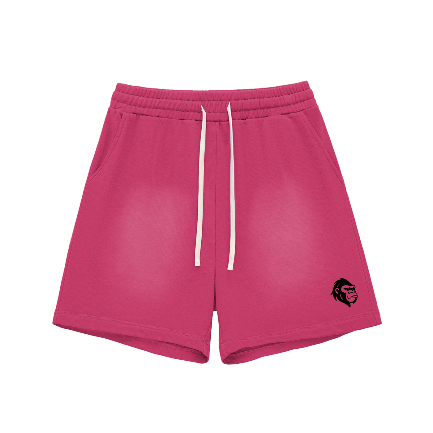 Sun Fade Raw Edge Cotton Shorts - Gorilian