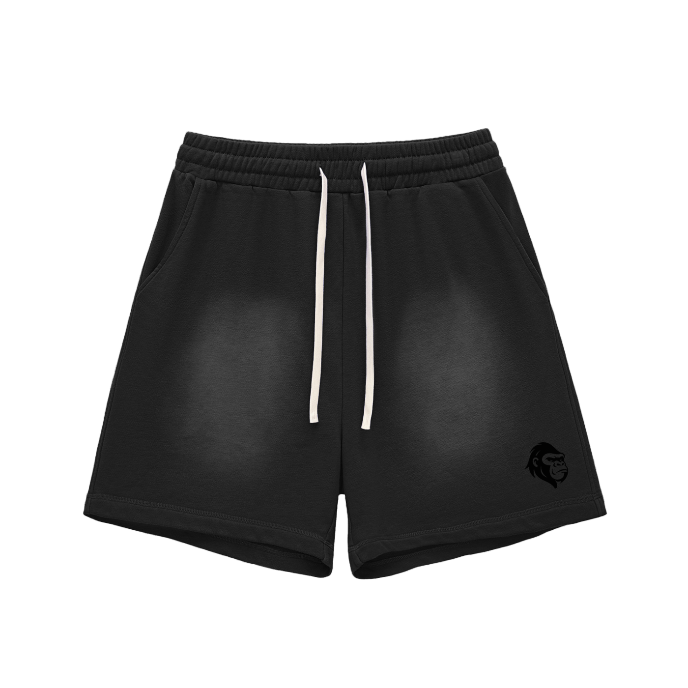 Sun Fade Raw Edge Cotton Shorts - Gorilian