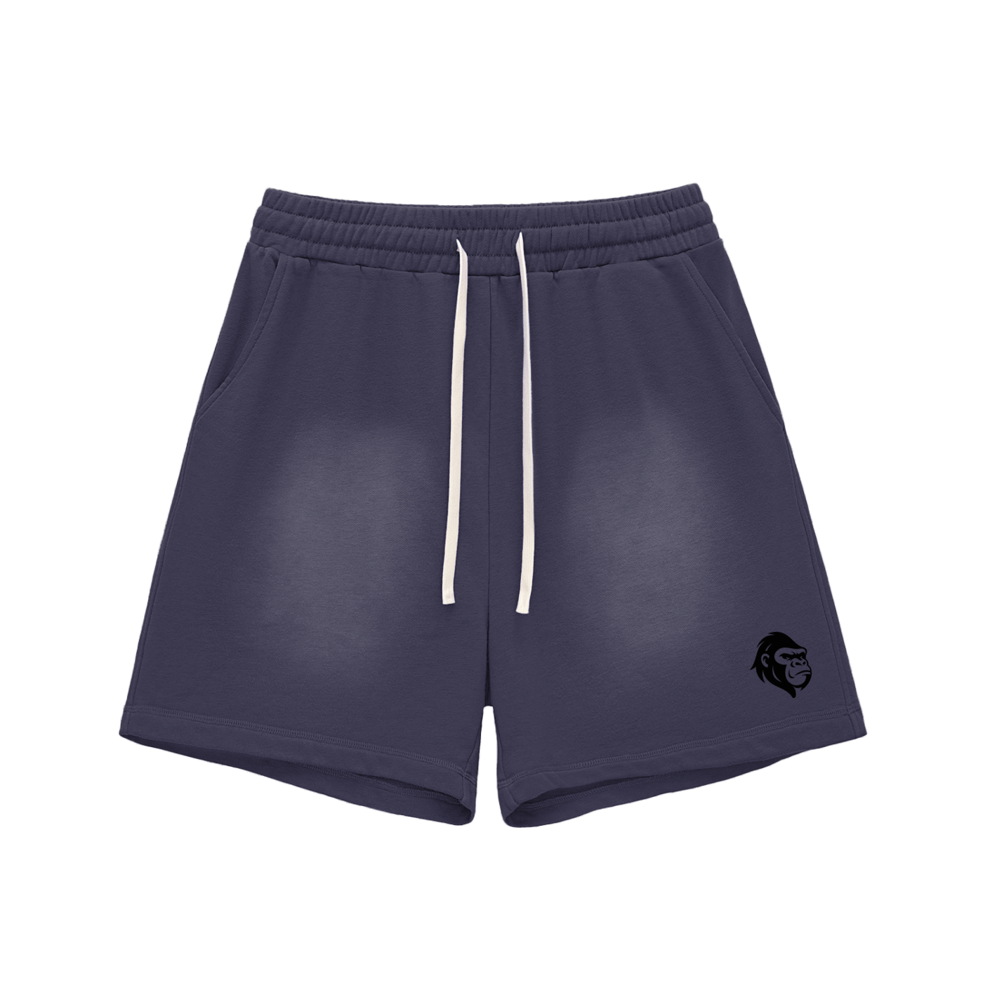 Sun Fade Raw Edge Cotton Shorts - Gorilian