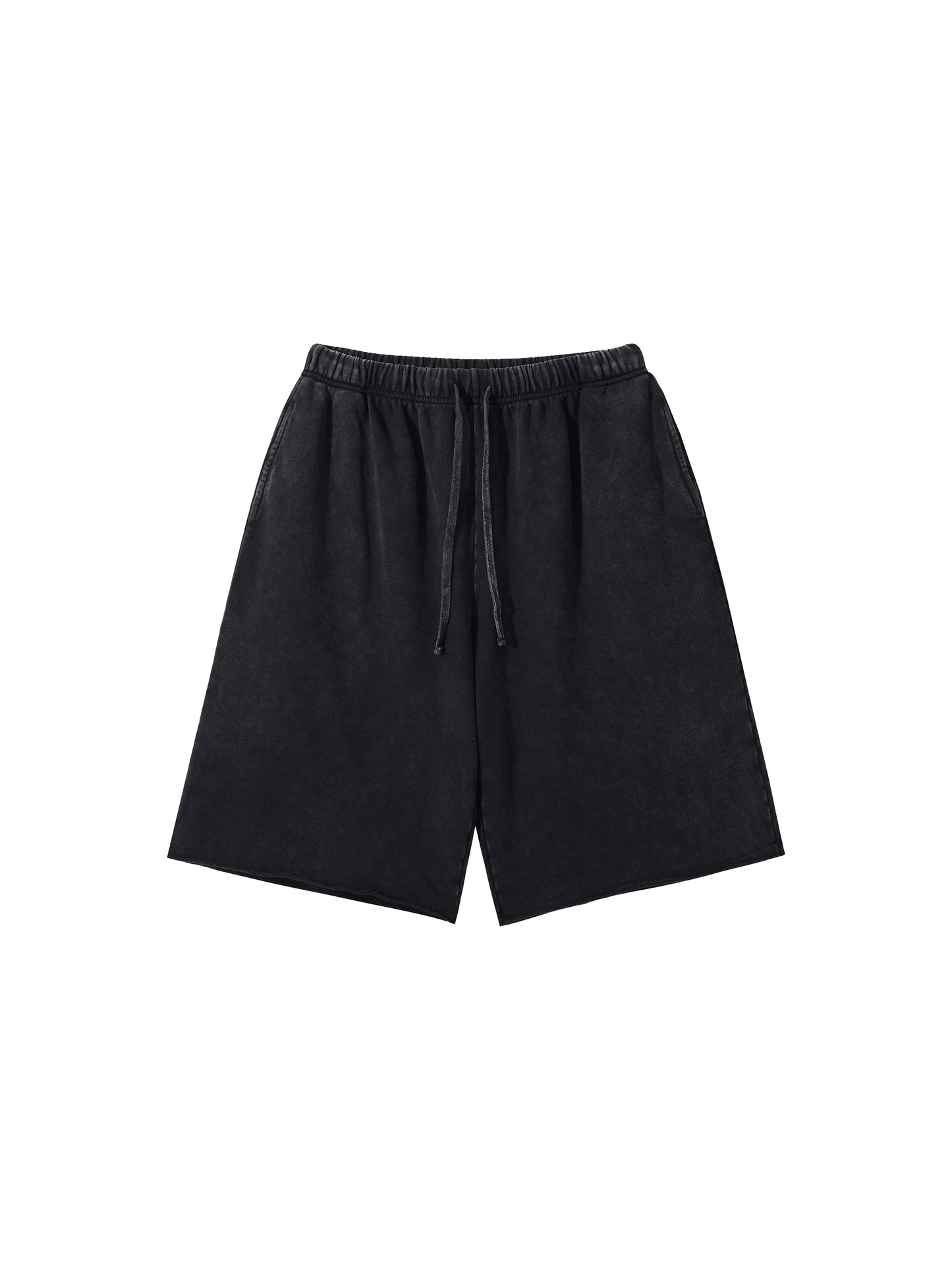 Snow Washed Raw Hem Shorts - Gorilian