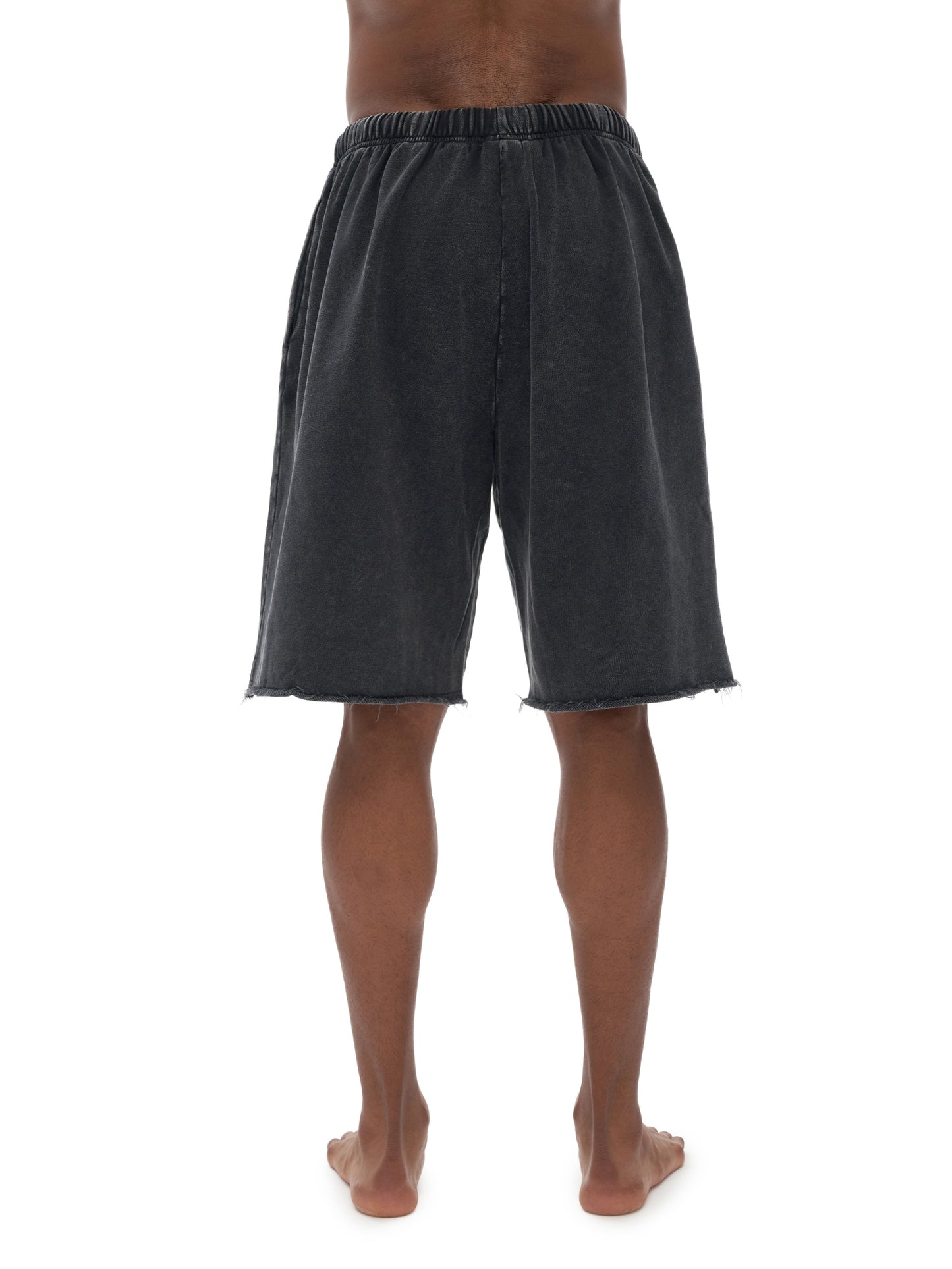 Snow Washed Raw Hem Shorts - Gorilian