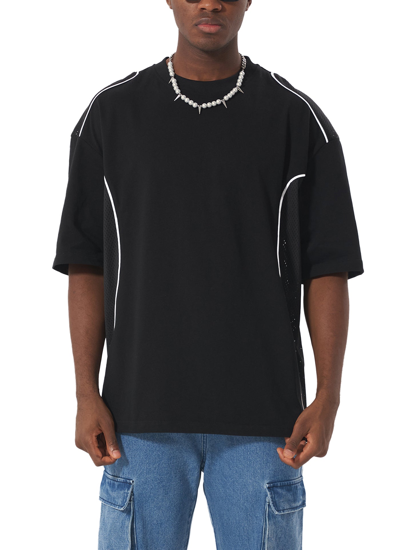 Contrast Piped Panel T-Shirt - Gorilian