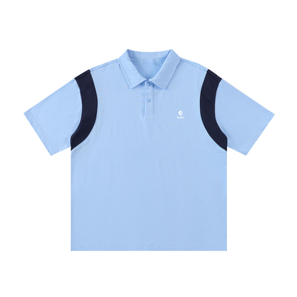 Contrast Panel Cotton Polo Shirt - Gorilian