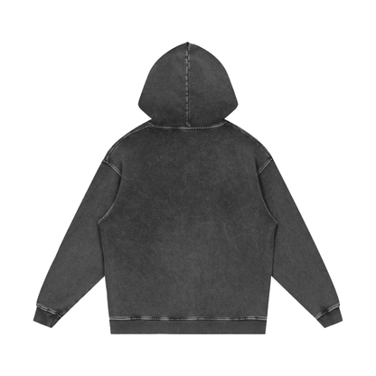 Snow Washed Loose Cotton Hoodie - Gorilian