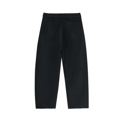Twisted-Seam Belted Curved-Blade Pants - Gorilian