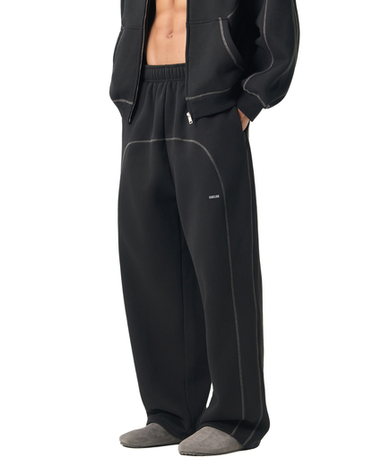 Contrast-Stitched Fleece Sweatpants - Gorilian