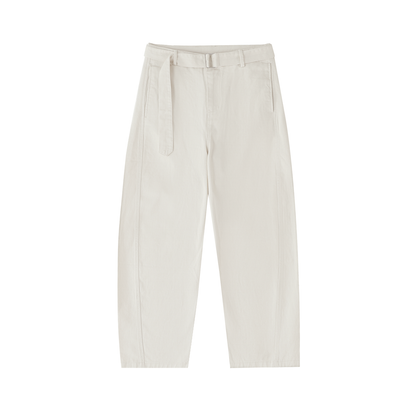 Twisted-Seam Belted Curved-Blade Pants - Gorilian