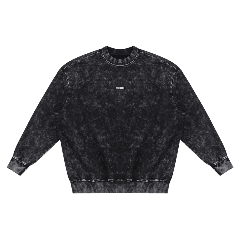 Snow Washed Hand-Frayed Sweatshirt - Gorilian