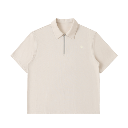 Half-Zip Cotton Polo Shirt - Gorilian
