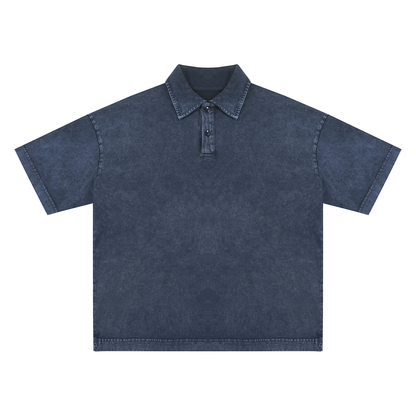 Heavyweight Snow-Washed Polo T-Shirt - Gorilian