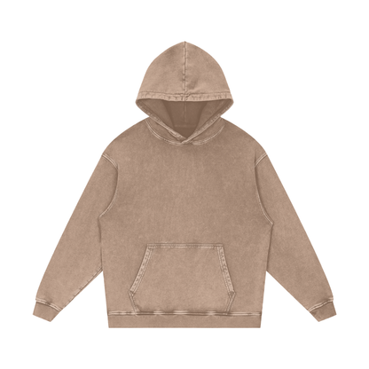 Snow Washed Loose Cotton Hoodie - Gorilian