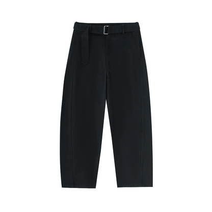 Twisted-Seam Belted Curved-Blade Pants - Gorilian