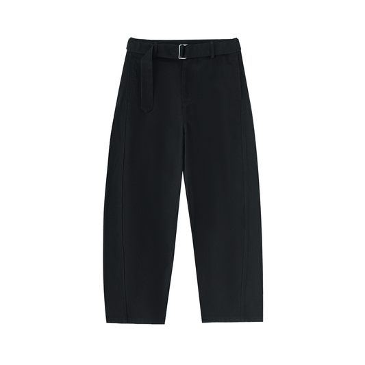 Twisted-Seam Belted Curved-Blade Pants - Gorilian