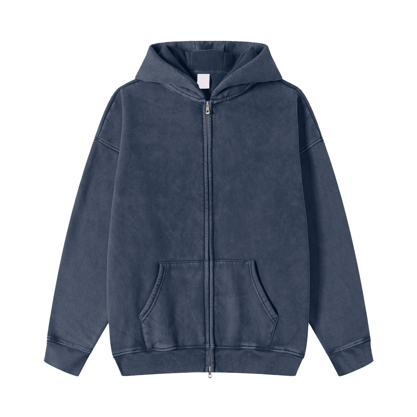 Snow Washed Zip-Through Fleece Hoodie - Gorilian