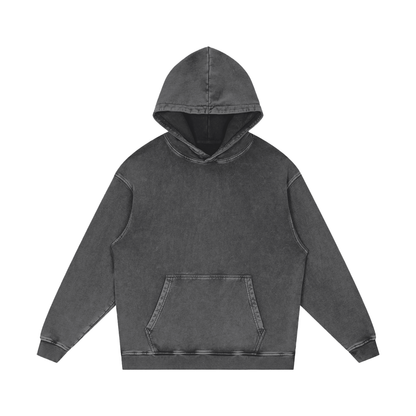 Snow Washed Loose Cotton Hoodie - Gorilian