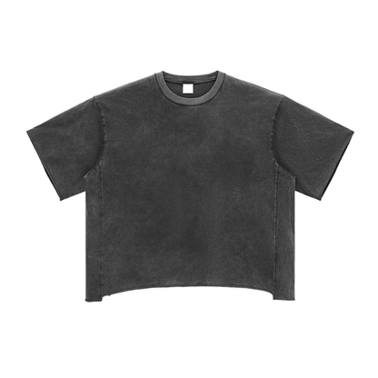 Raw Edge Snow Washed Boxy T-Shirt - Gorilian
