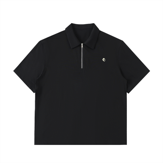 Half-Zip Cotton Polo Shirt - Gorilian