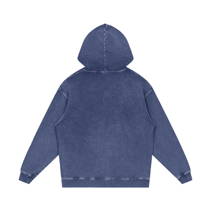 Snow Washed Loose Cotton Hoodie - Gorilian