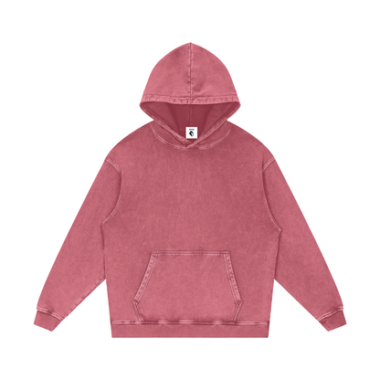 Snow Washed Loose Cotton Hoodie - Gorilian
