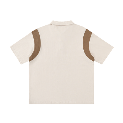 Contrast Panel Cotton Polo Shirt - Gorilian