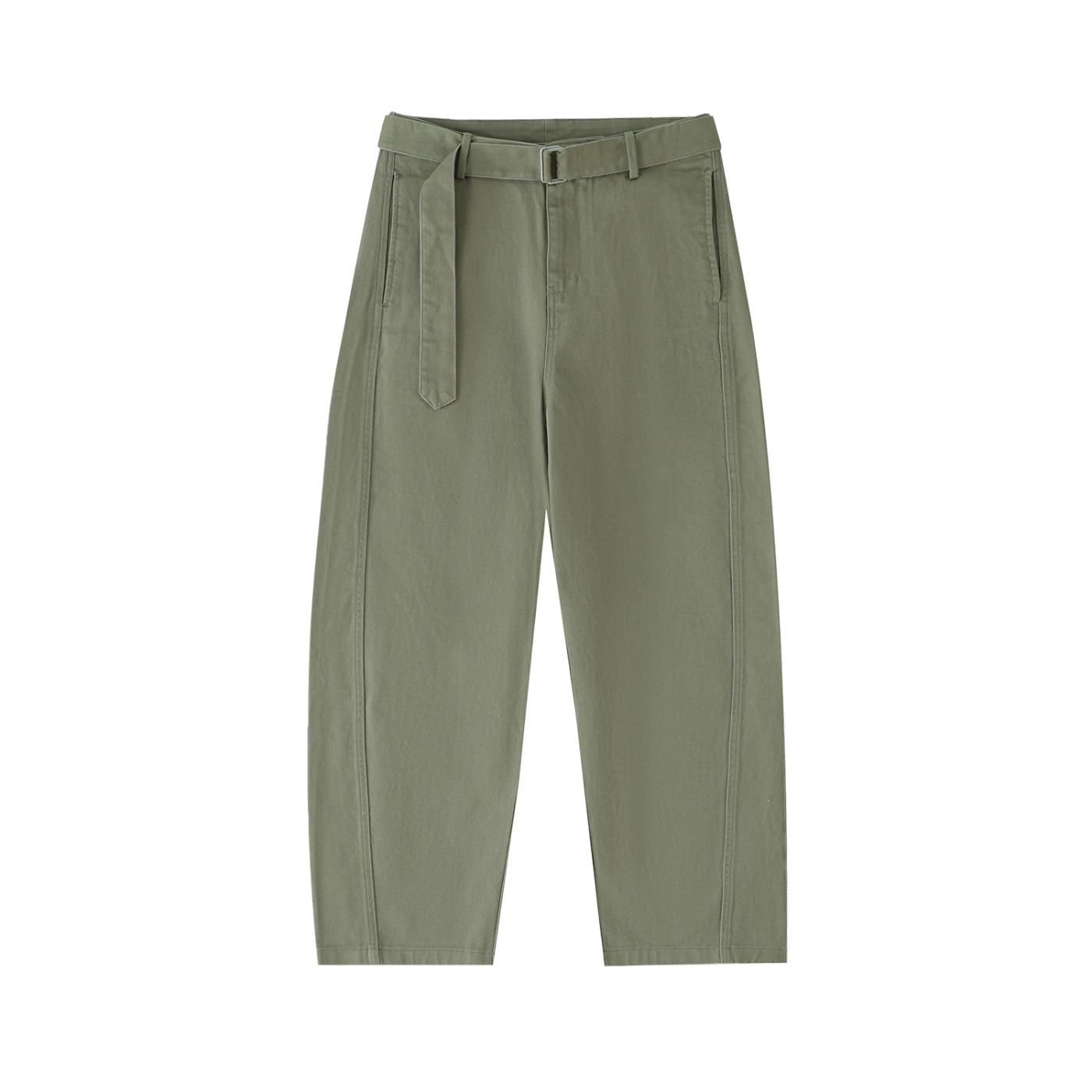 Twisted-Seam Belted Curved-Blade Pants - Gorilian