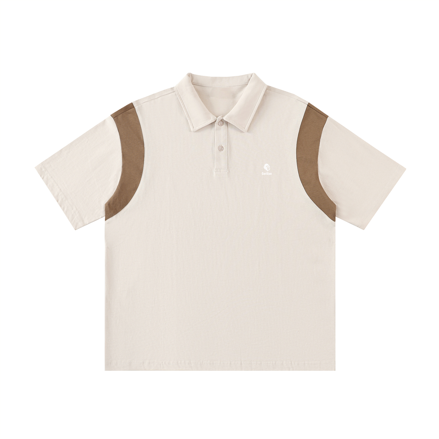 Contrast Panel Cotton Polo Shirt - Gorilian