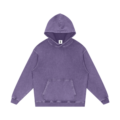Snow Washed Loose Cotton Hoodie - Gorilian