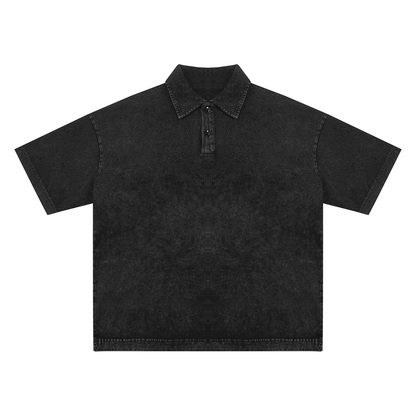 Heavyweight Snow-Washed Polo T-Shirt - Gorilian