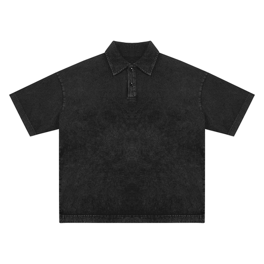 Heavyweight Snow-Washed Polo T-Shirt - Gorilian