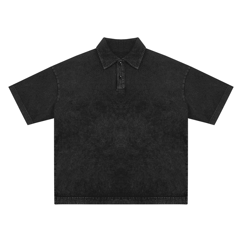 Heavyweight Snow-Washed Polo T-Shirt - Gorilian