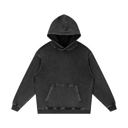 Snow Washed Loose Cotton Hoodie - Gorilian