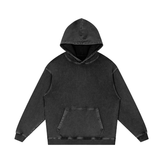 Snow Washed Loose Cotton Hoodie - Gorilian