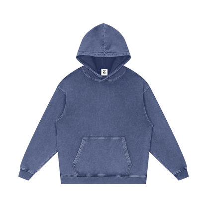 Snow Washed Loose Cotton Hoodie - Gorilian