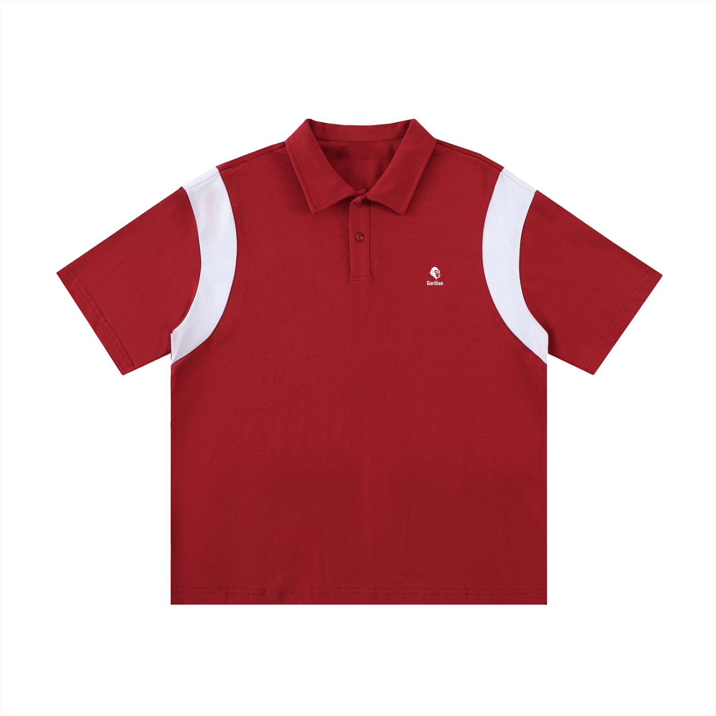 Contrast Panel Cotton Polo Shirt - Gorilian