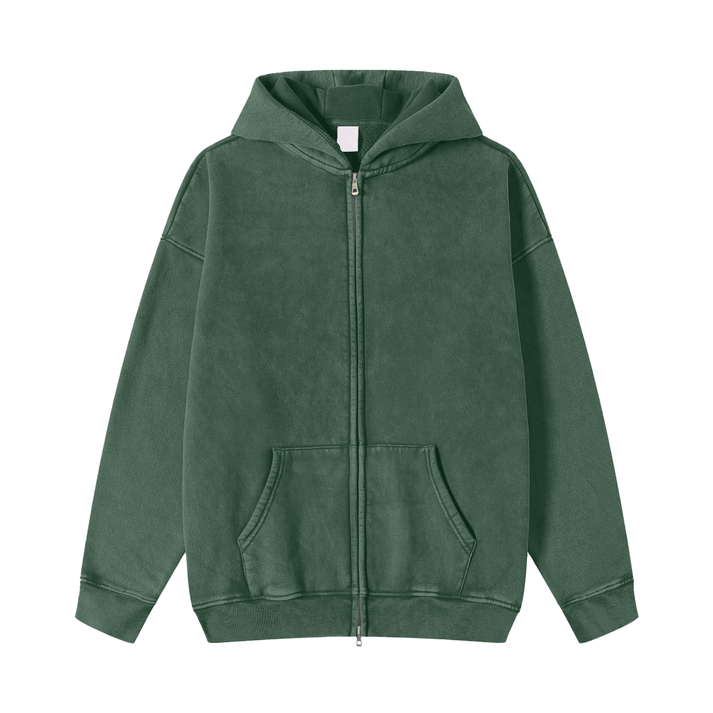 Snow Washed Zip-Through Fleece Hoodie - Gorilian