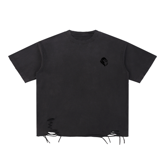 Snow Washed Raw-Hem T-Shirt - Gorilian