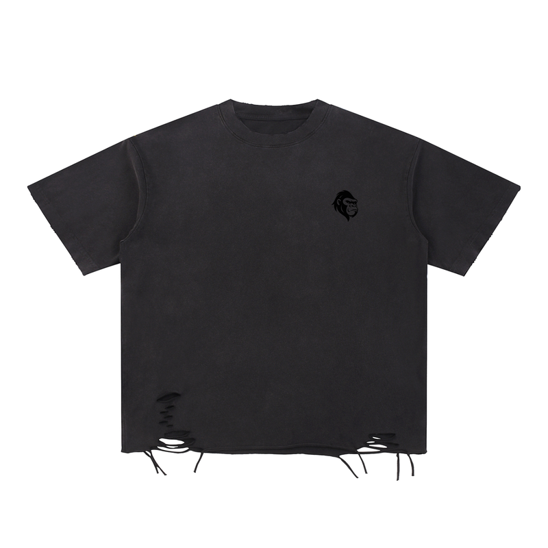 Snow Washed Raw-Hem T-Shirt - Gorilian