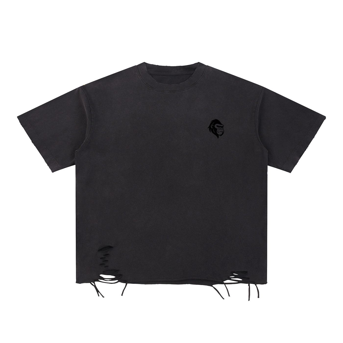 Snow Washed Raw-Hem T-Shirt - Gorilian