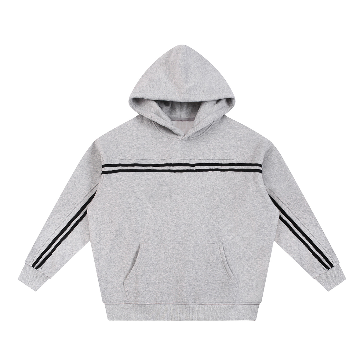 Sun Fade Contrast Tape Fleece Hoodie - Gorilian