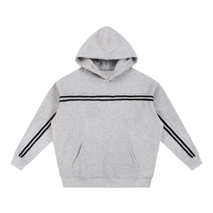 Sun Fade Contrast Tape Fleece Hoodie - Gorilian