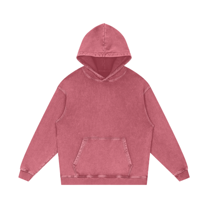 Snow Washed Loose Cotton Hoodie - Gorilian