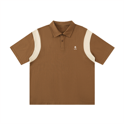 Contrast Panel Cotton Polo Shirt - Gorilian