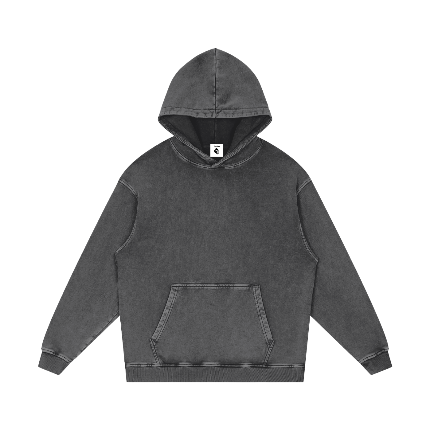 Snow Washed Loose Cotton Hoodie - Gorilian