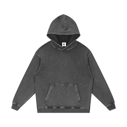 Snow Washed Loose Cotton Hoodie - Gorilian