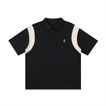 Contrast Panel Cotton Polo Shirt - Gorilian