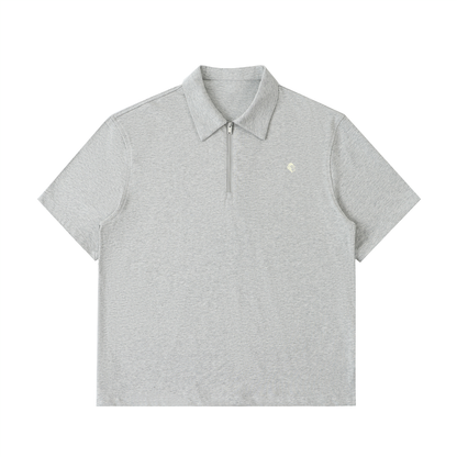 Half-Zip Cotton Polo Shirt - Gorilian
