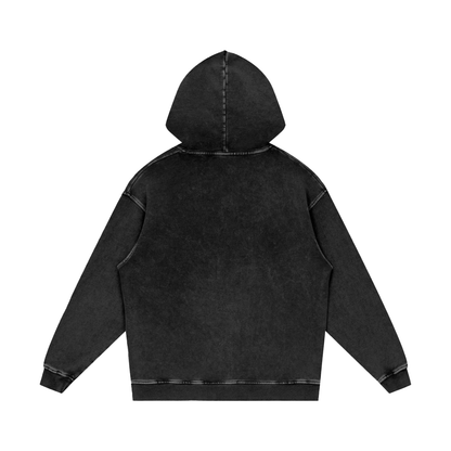 Snow Washed Loose Cotton Hoodie - Gorilian