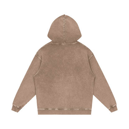 Snow Washed Loose Cotton Hoodie - Gorilian